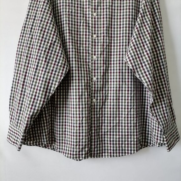 Egara Mens Multicolor Non-Iron Classic Fit Gingham Button Up Shirt Size 2X - Picture 3 of 6